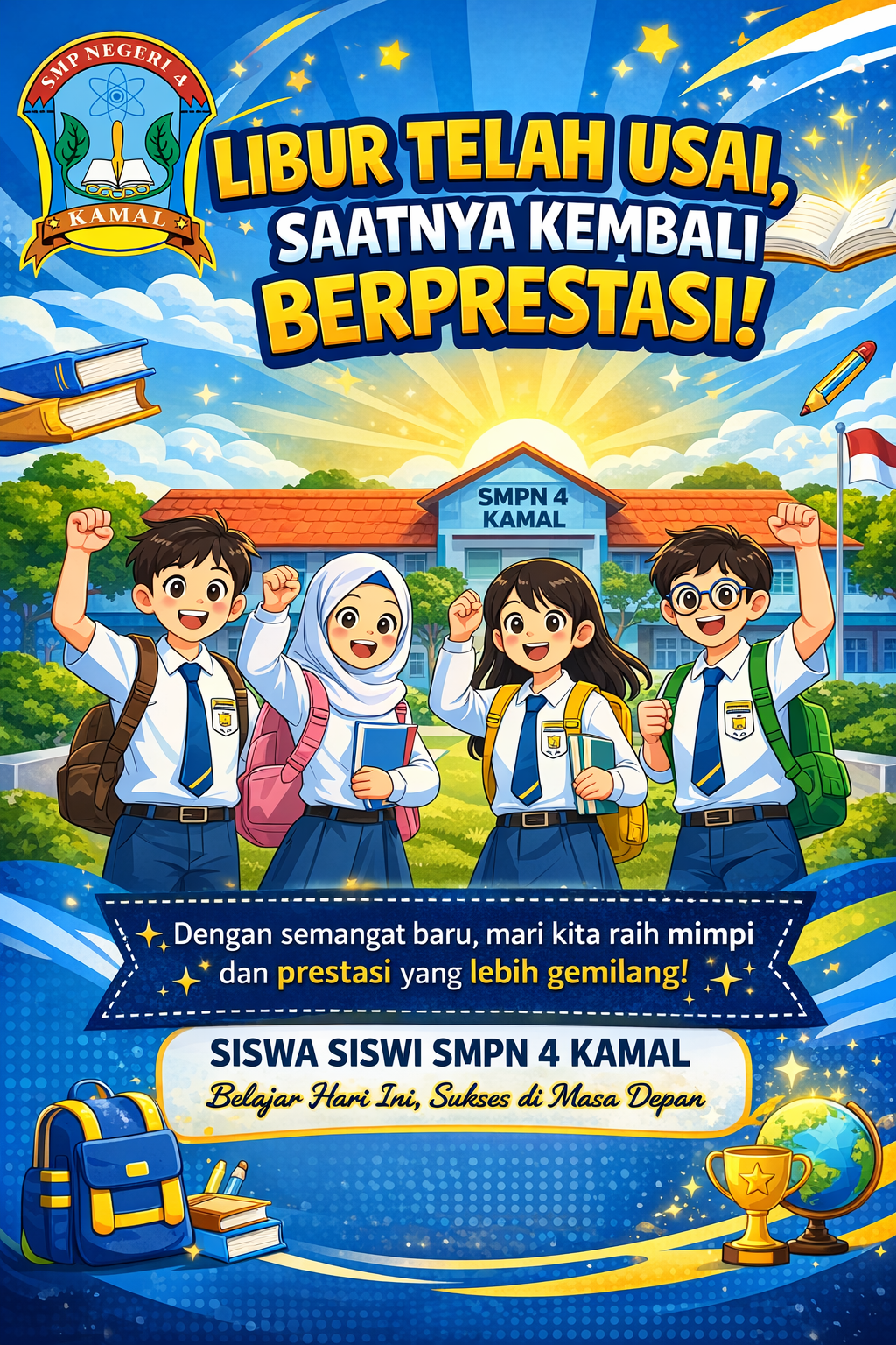 Semangat Baru Kembali ke Sekolah di SMPN 4 Kamal
